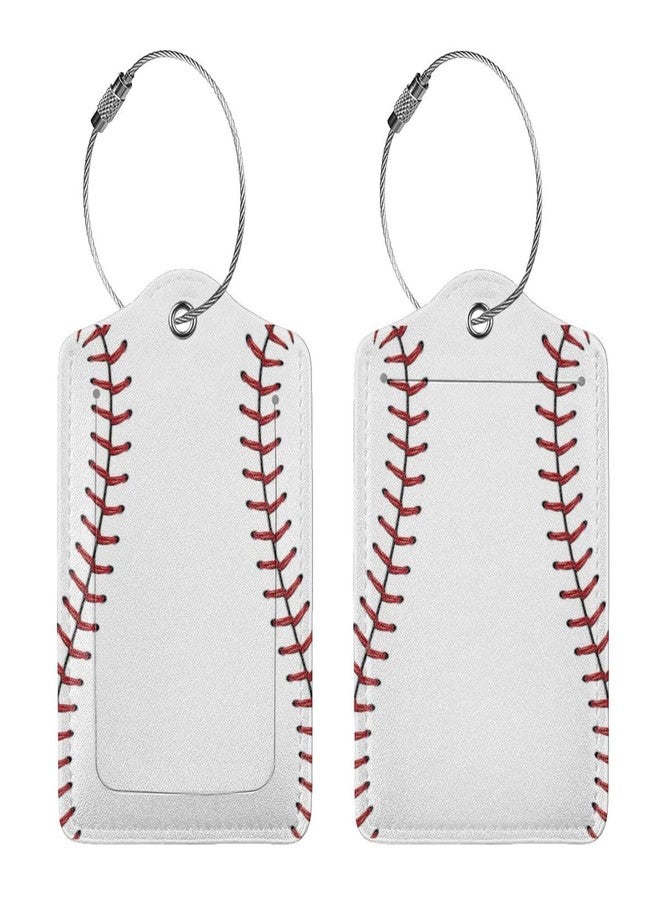 Vridoyt 2 Pcs Baseball Luggage Tag for Suitcase, Cute Baseball Tags Gifts for Players Fan Game Boys Men Women Kids Outdoor Sport Travel, Identifiers Privacy Cover ID Label with Steel Loop - Image 1